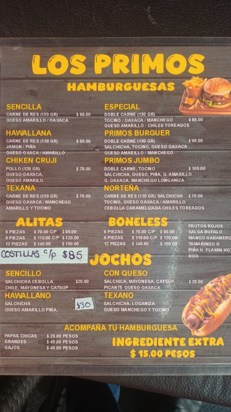 Menú y Precios Los Primos